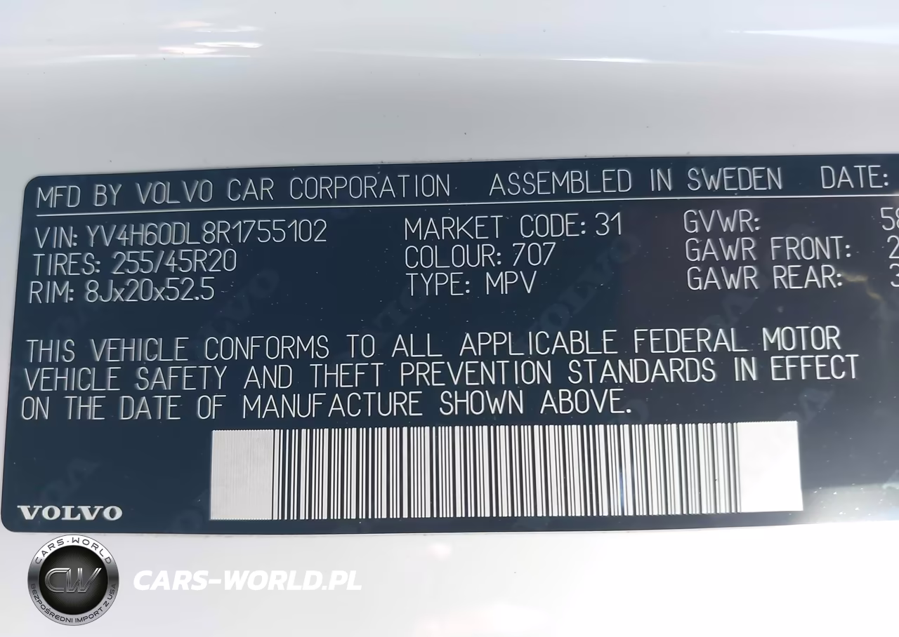 2024 Volvo Xc60 Recharge Plug-In Hybrid T8 Plus Dark Theme VIN:YV4H60DL8R1755102 - 9