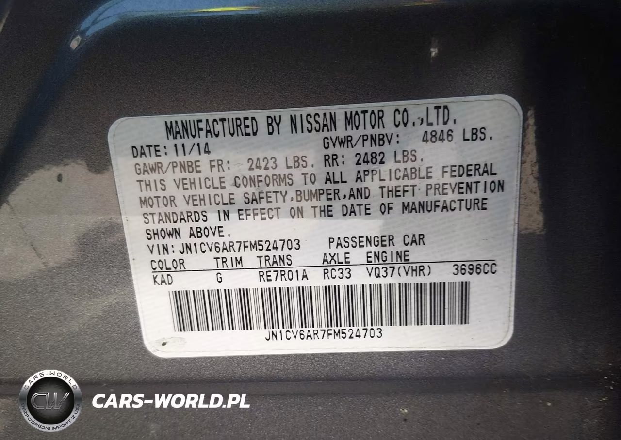 2015 Infiniti Q40 VIN:JN1CV6AR7FM524703 - 9