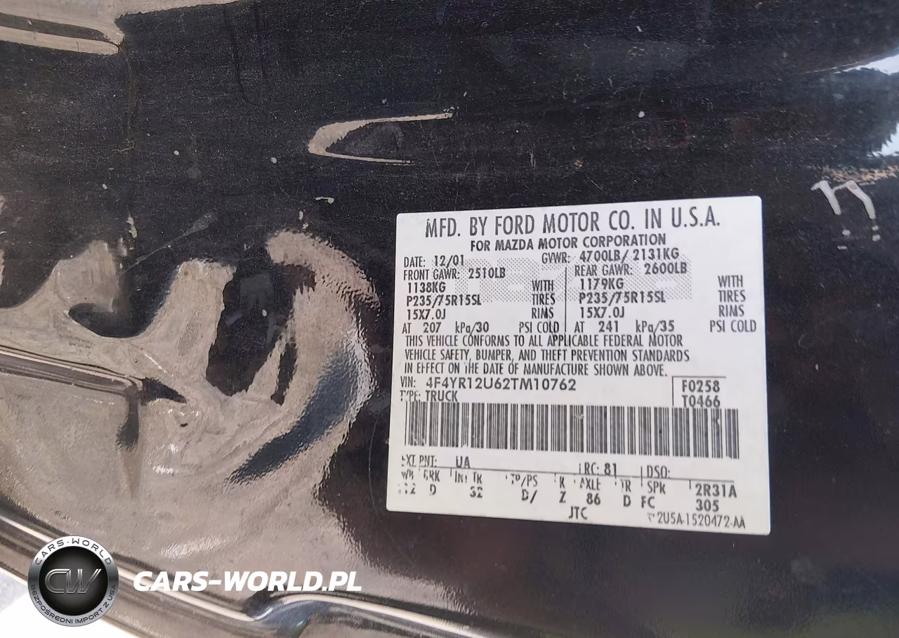 2002 Mazda B3000 Ds VIN:4F4YR12U62TM10762 - 9