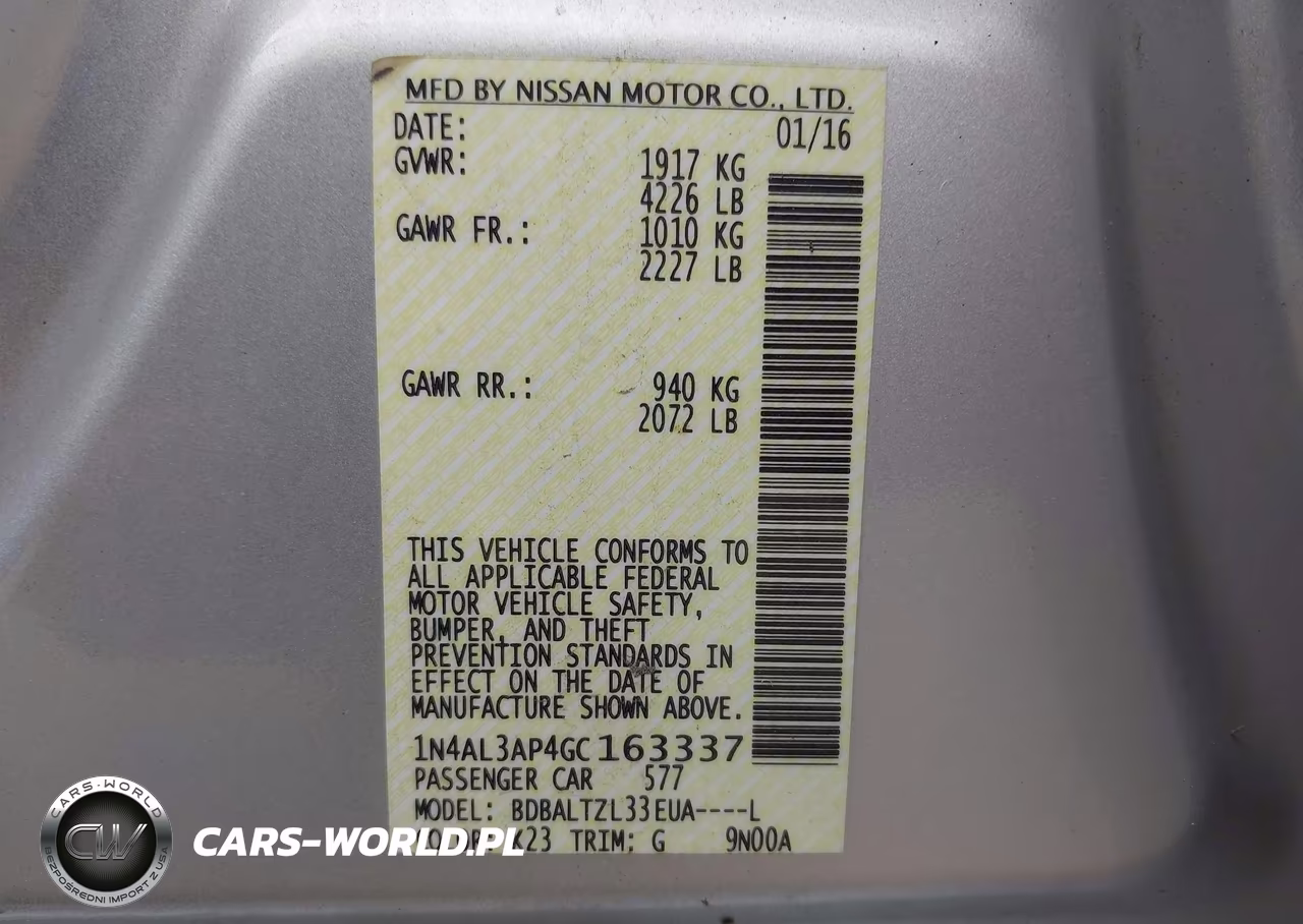 2016 Nissan Altima 2.5 Sl VIN:1N4AL3AP4GC163337 - 9