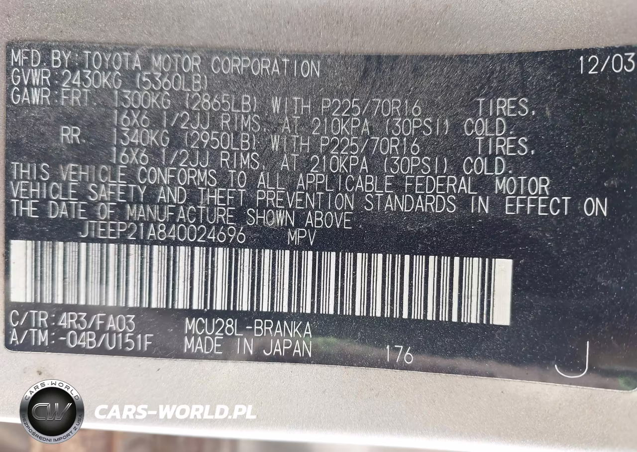 2004 Toyota Highlander V6 VIN:JTEEP21A840024696 - 9