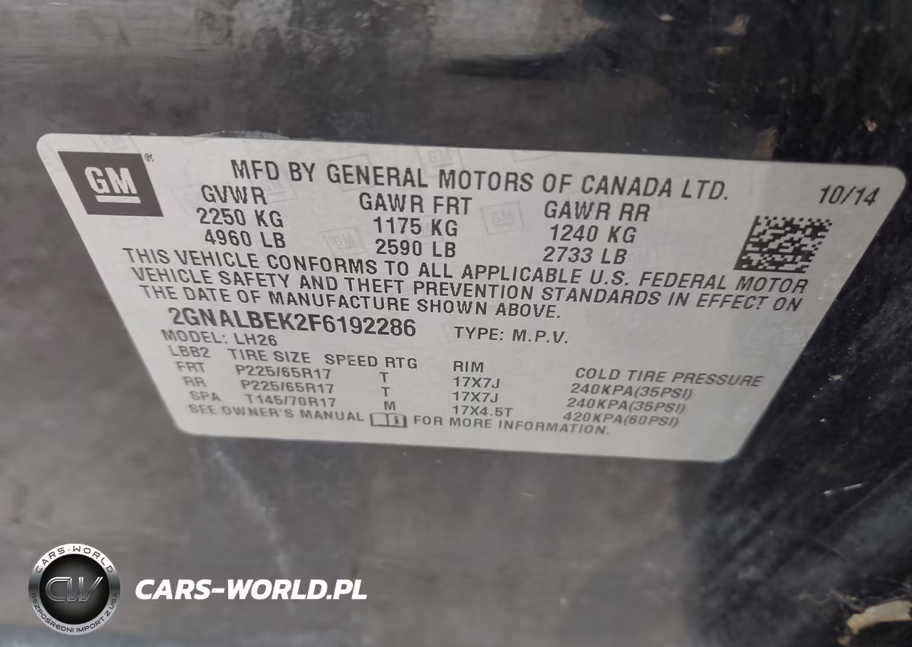 2015 Chevrolet Equinox 1Lt VIN:2GNALBEK2F6192286 - 9
