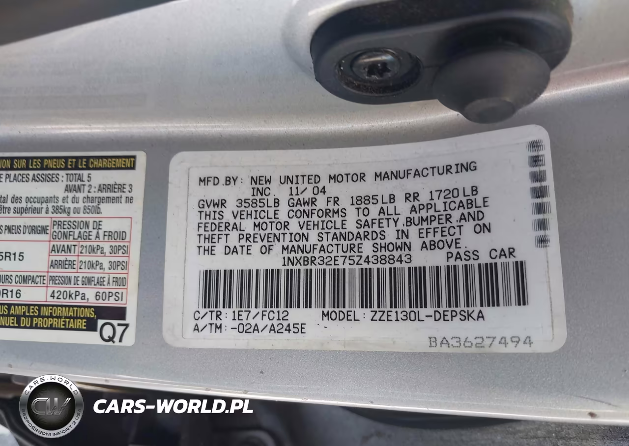 2005 Toyota Corolla S VIN:1NXBR32E75Z438843 - 9