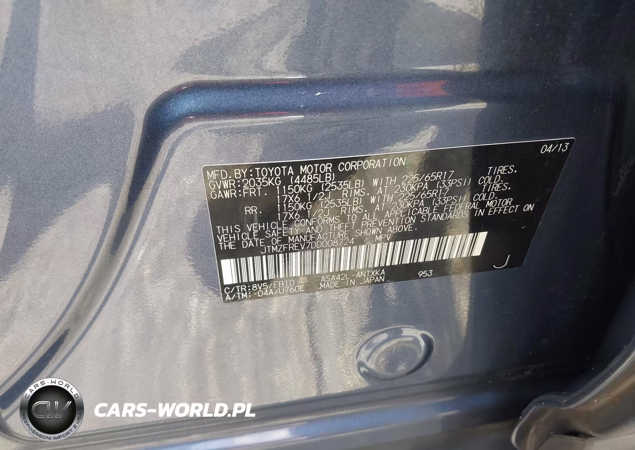 2013 Toyota Rav4 Le VIN:JTMZFREV7DD008724 - 9