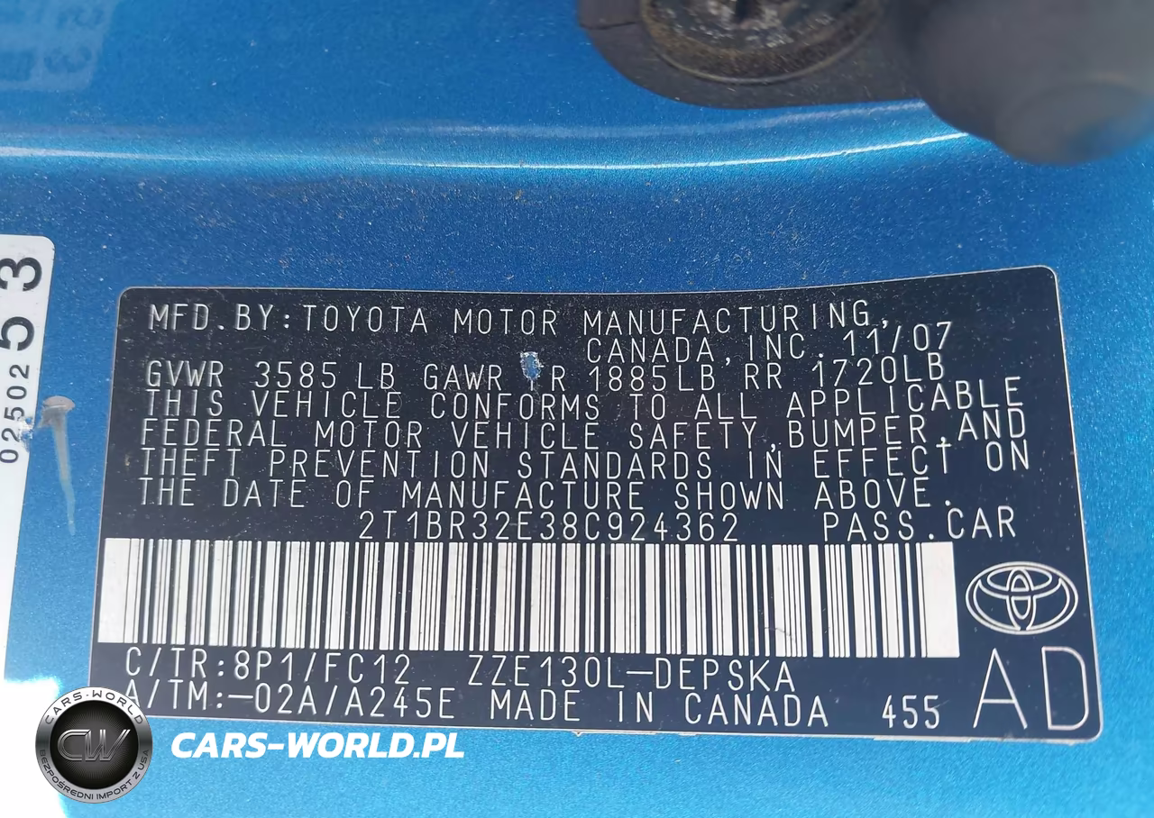 2008 Toyota Corolla S VIN:2T1BR32E38C924362 - 9