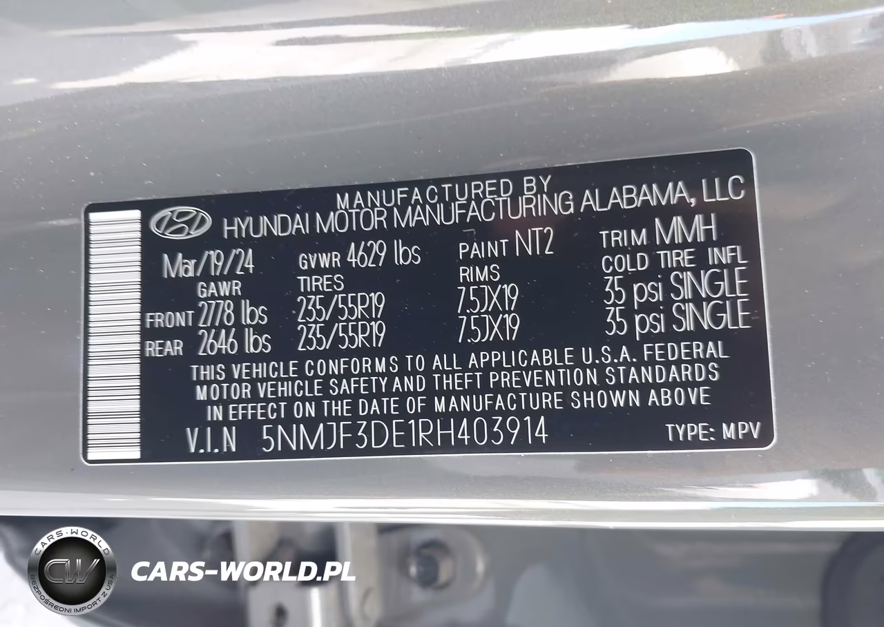 2024 Hyundai Tucson Sel VIN:5NMJF3DE1RH403914 - 9