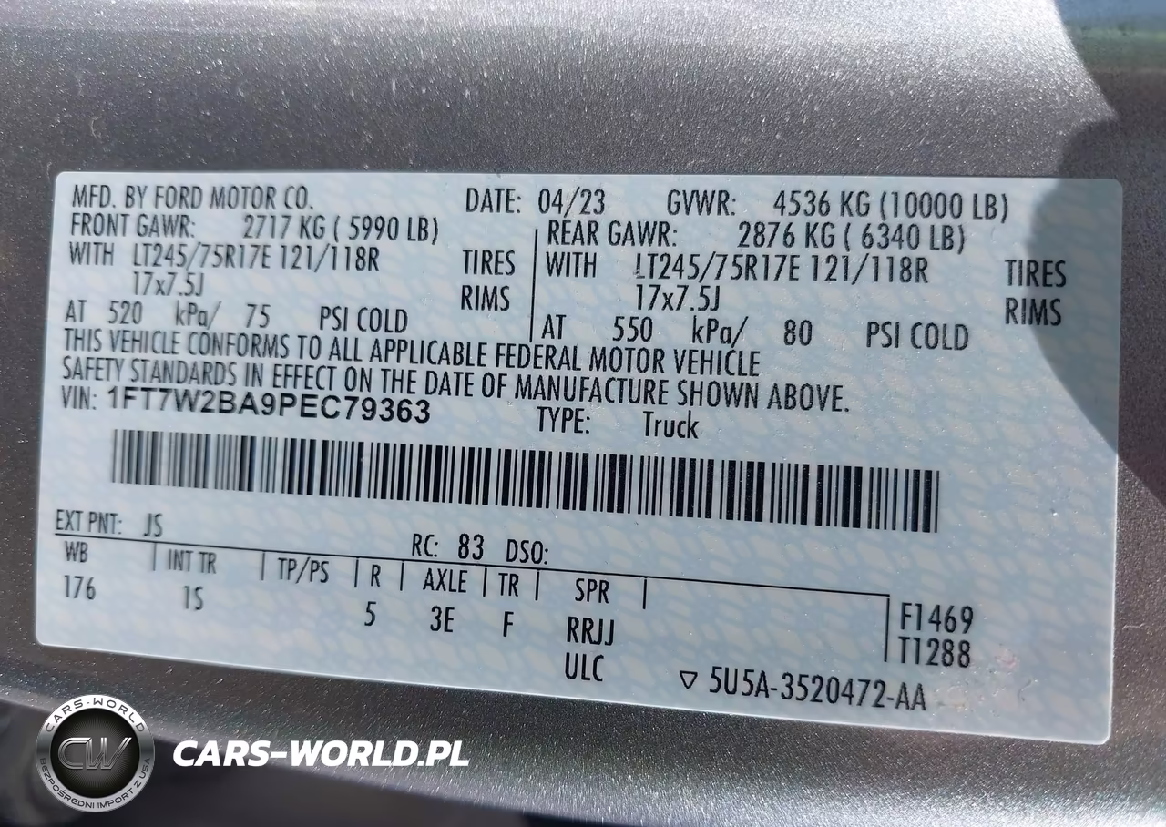 2023 Ford F-250 Xl VIN:1FT7W2BA9PEC79363 - 9