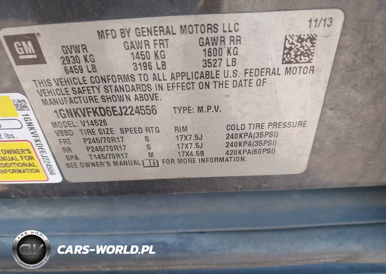 2014 Chevrolet Traverse Ls VIN:1GNKVFKD6EJ224556 - 9