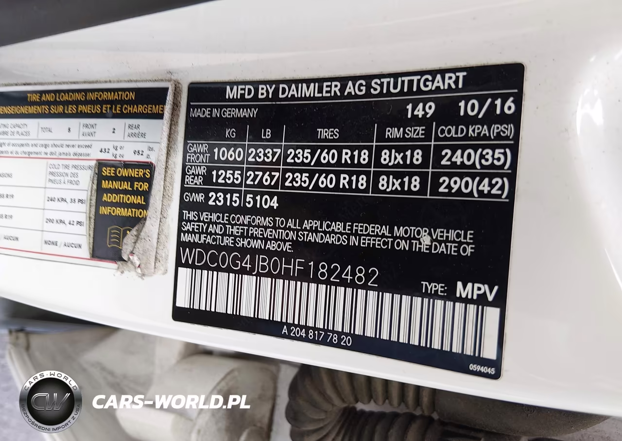 2017 Mercedes-Benz Glc 300 VIN:WDC0G4JB0HF182482 - 9
