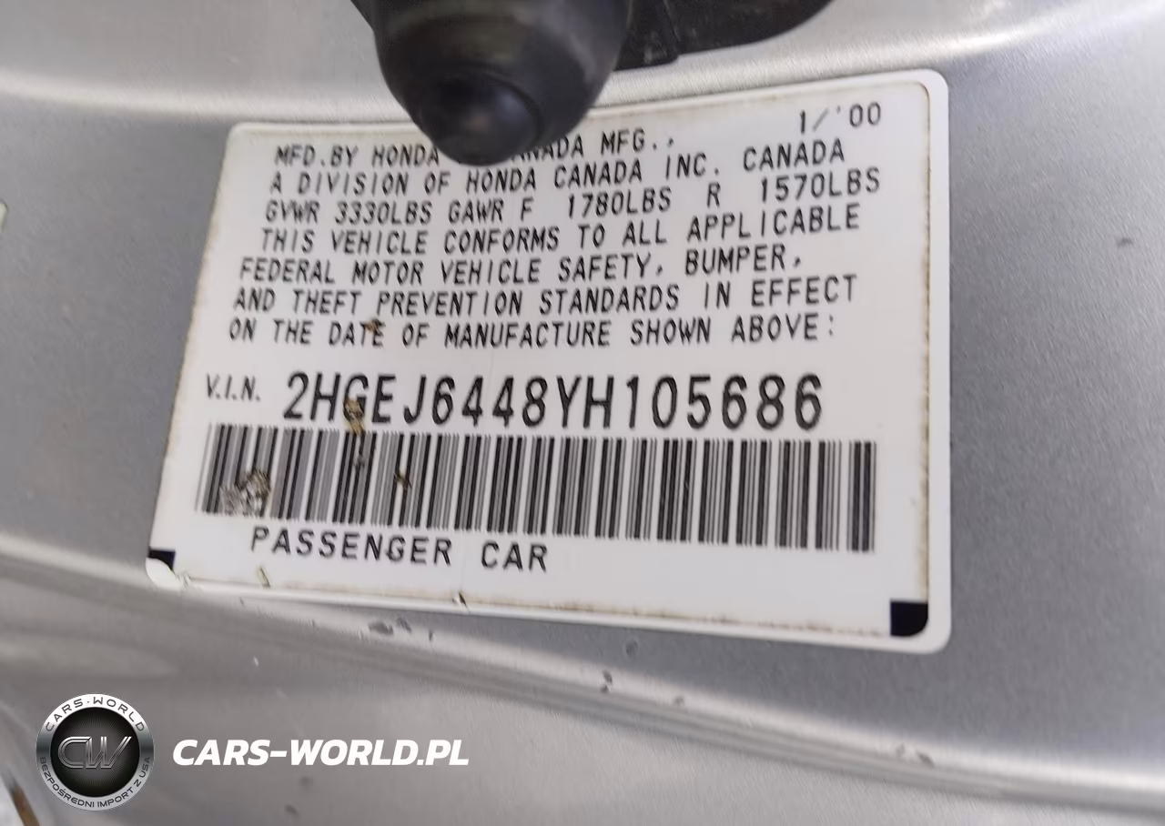 2000 Honda Civic Dx VIN:2HGEJ6448YH105686 - 9