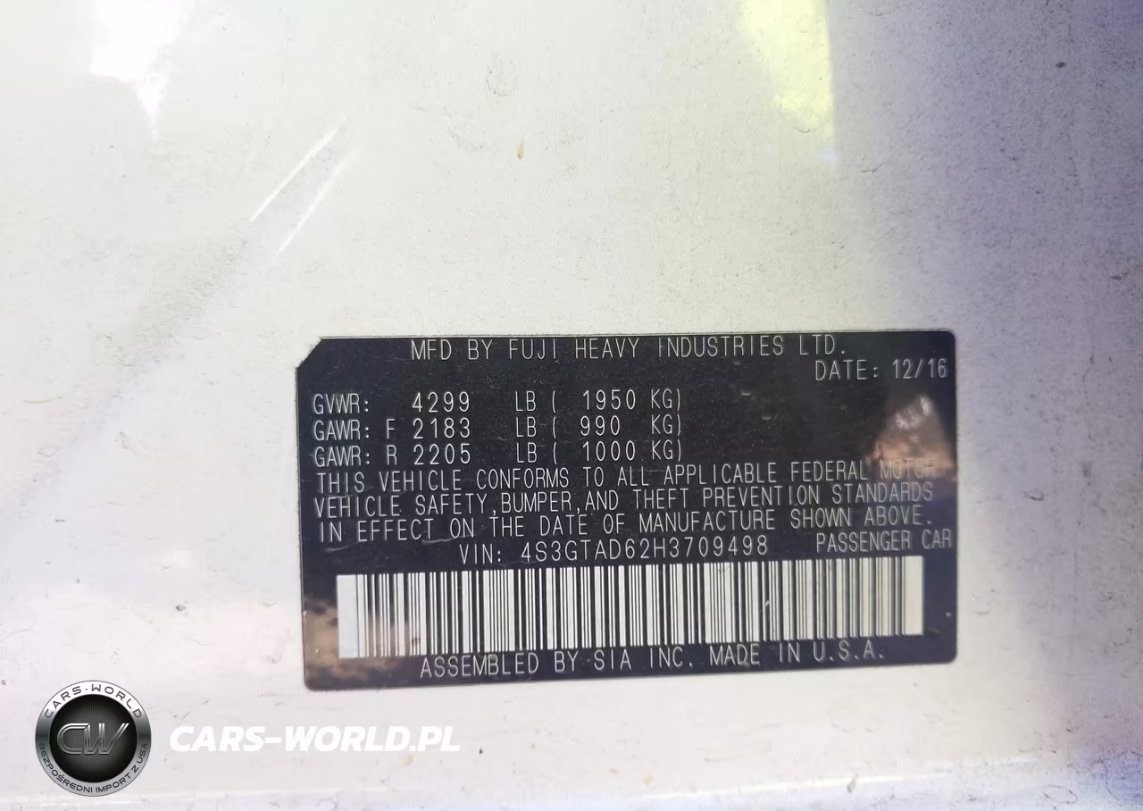 2017 Subaru Impreza 2.0I Premium VIN:4S3GTAD62H3709498 - 9