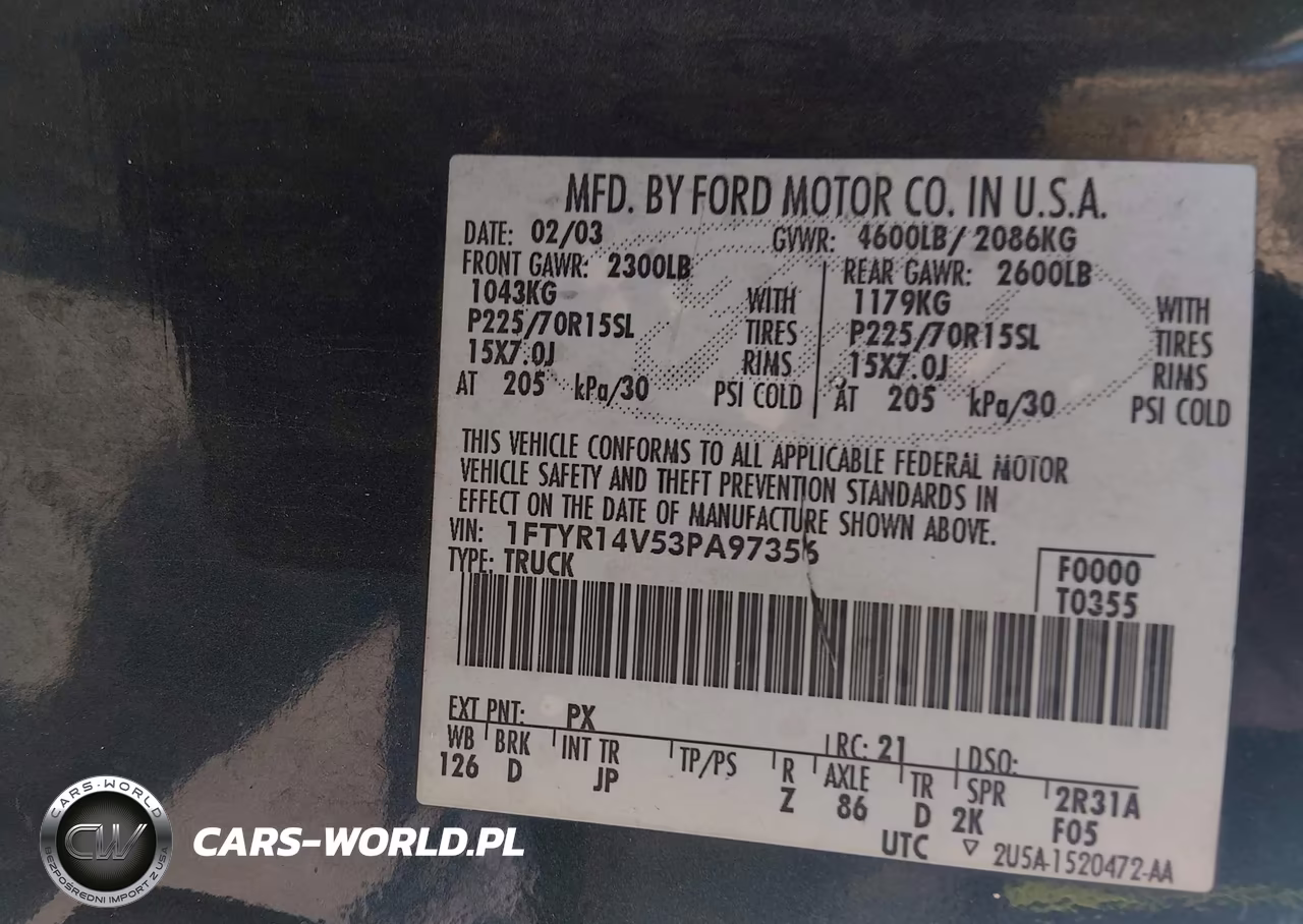 2003 Ford Ranger Edge-Tremor-Xl-Xlt VIN:1FTYR14V53PA97356 - 9
