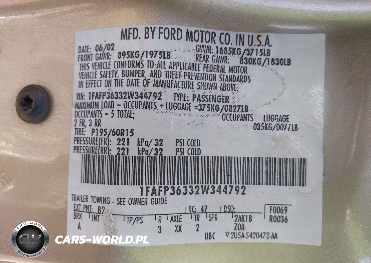 2002 Ford Focus Se-Ztw VIN:1FAFP36332W344792 - 9