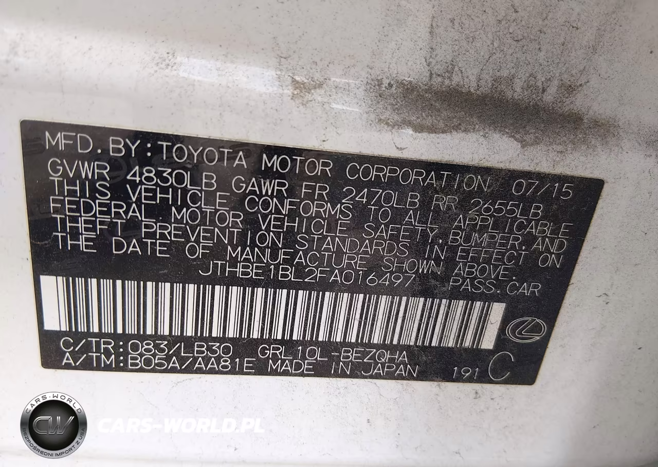 2015 Lexus Gs 350 VIN:JTHBE1BL2FA016497 - 9
