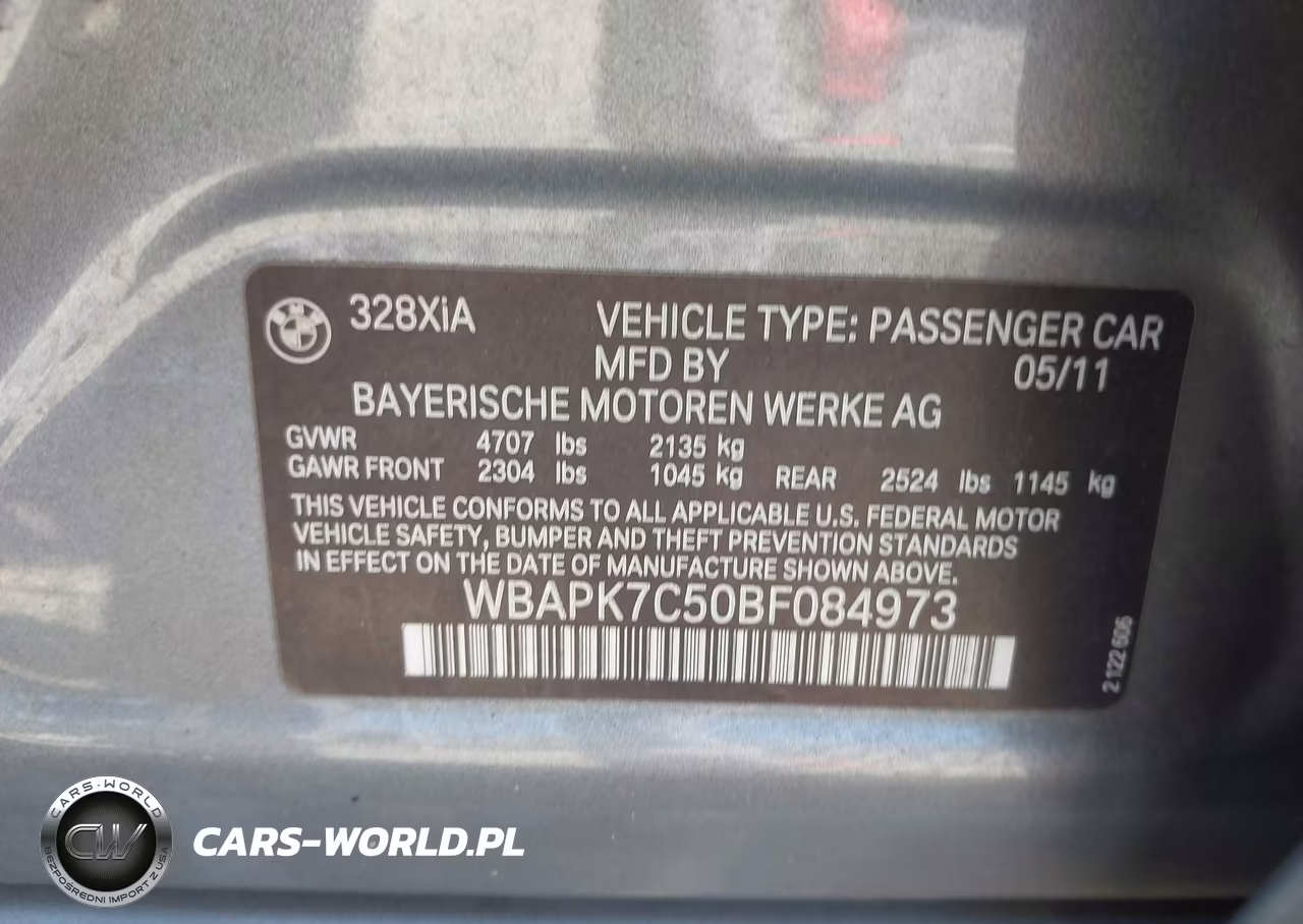2011 BMW 328I xDrive VIN:WBAPK7C50BF084973 - 9