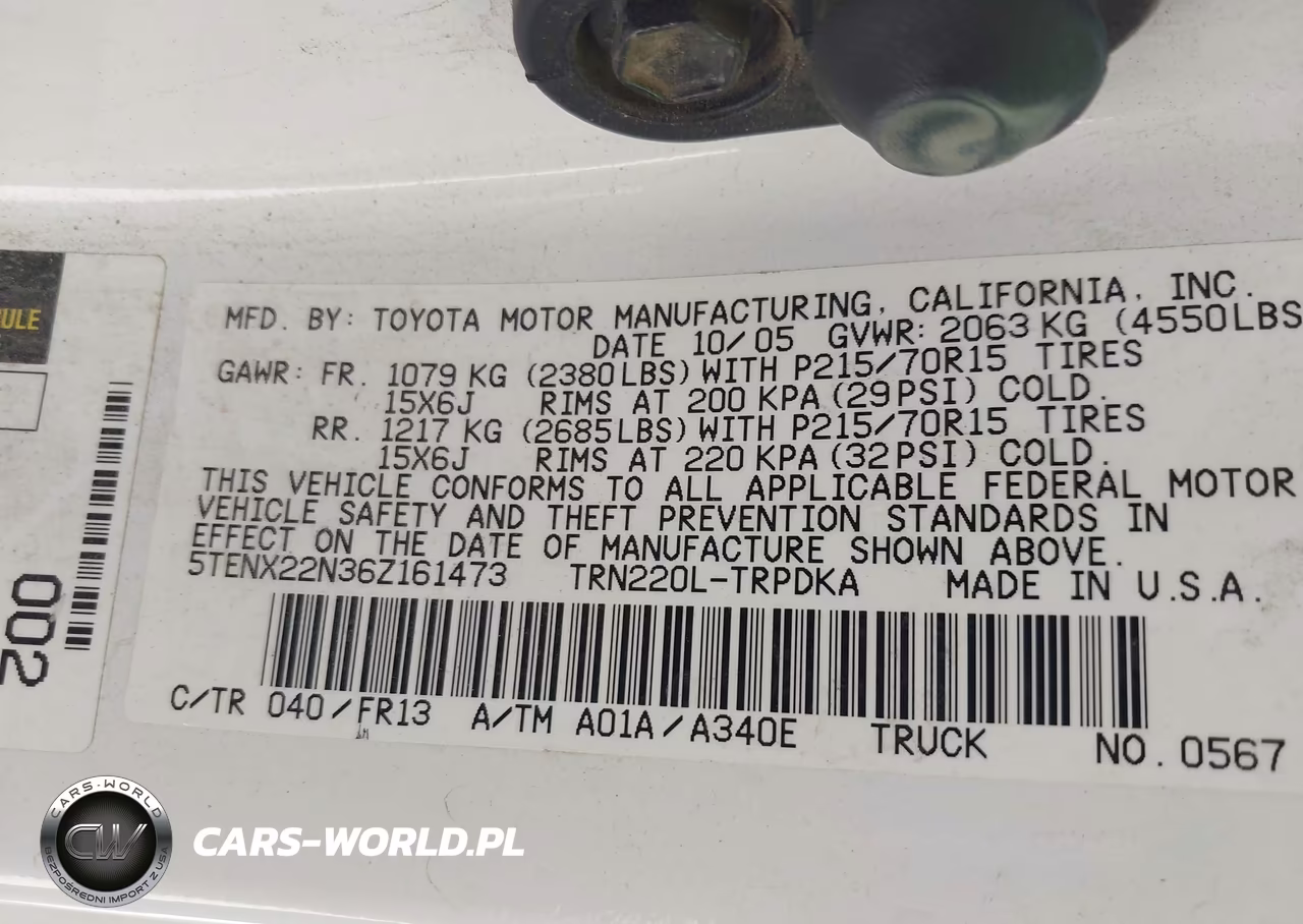2006 Toyota Tacoma VIN:5TENX22N36Z161473 - 9