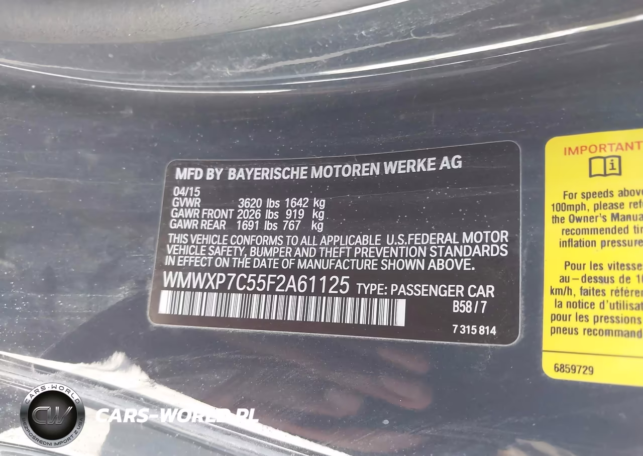 2015 Mini Hardtop Cooper S VIN:WMWXP7C55F2A61125 - 9