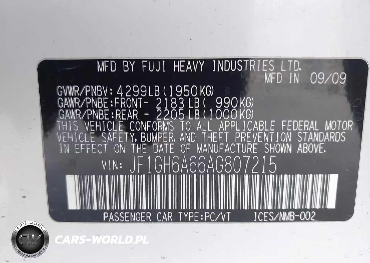 2010 Subaru Impreza 2.5I VIN:JF1GH6A66AG807215 - 9