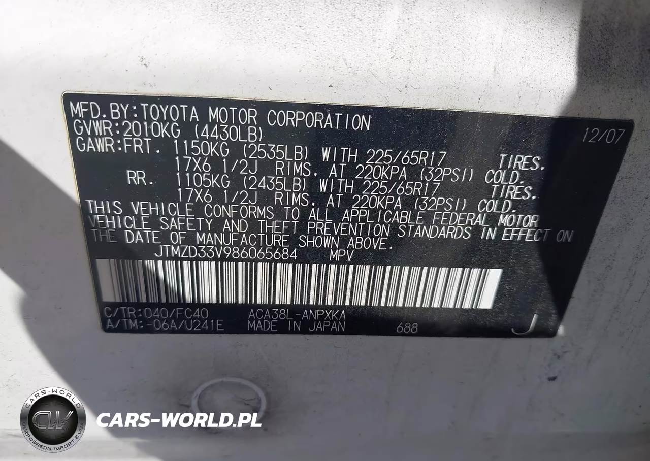 2008 Toyota Rav4 VIN:JTMZD33V986065684 - 9