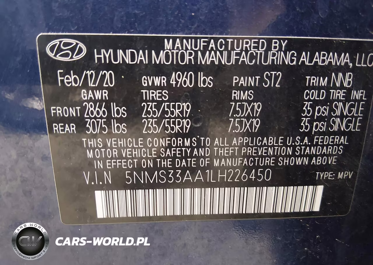 2020 Hyundai Santa Fe Sel 2.0T VIN:5NMS33AA1LH226450 - 9
