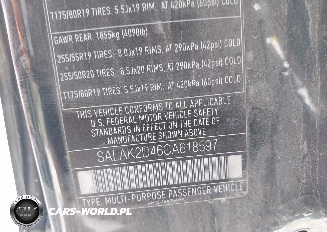 2012 Land Rover Lr4 VIN:SALAK2D46CA618597 - 9