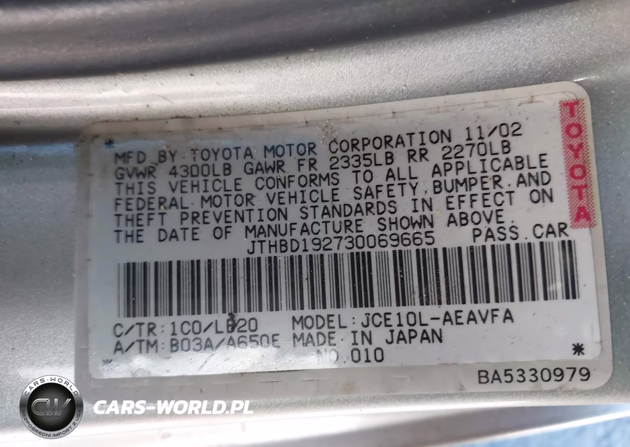 2003 Lexus Is 300 VIN:JTHBD192730069665 - 9