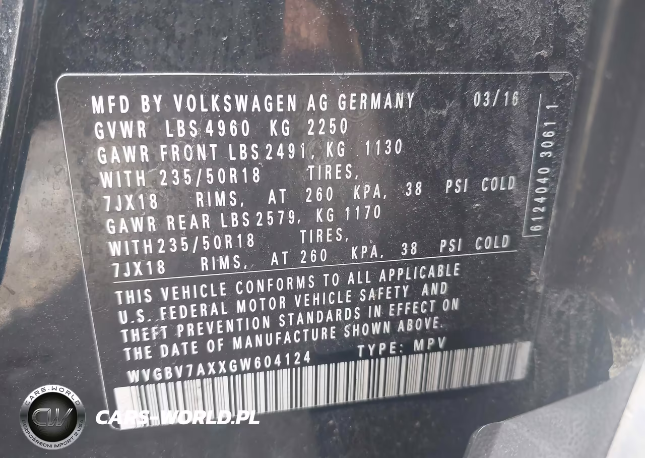 2016 Volkswagen Tiguan Se VIN:WVGBV7AXXGW604124 - 9