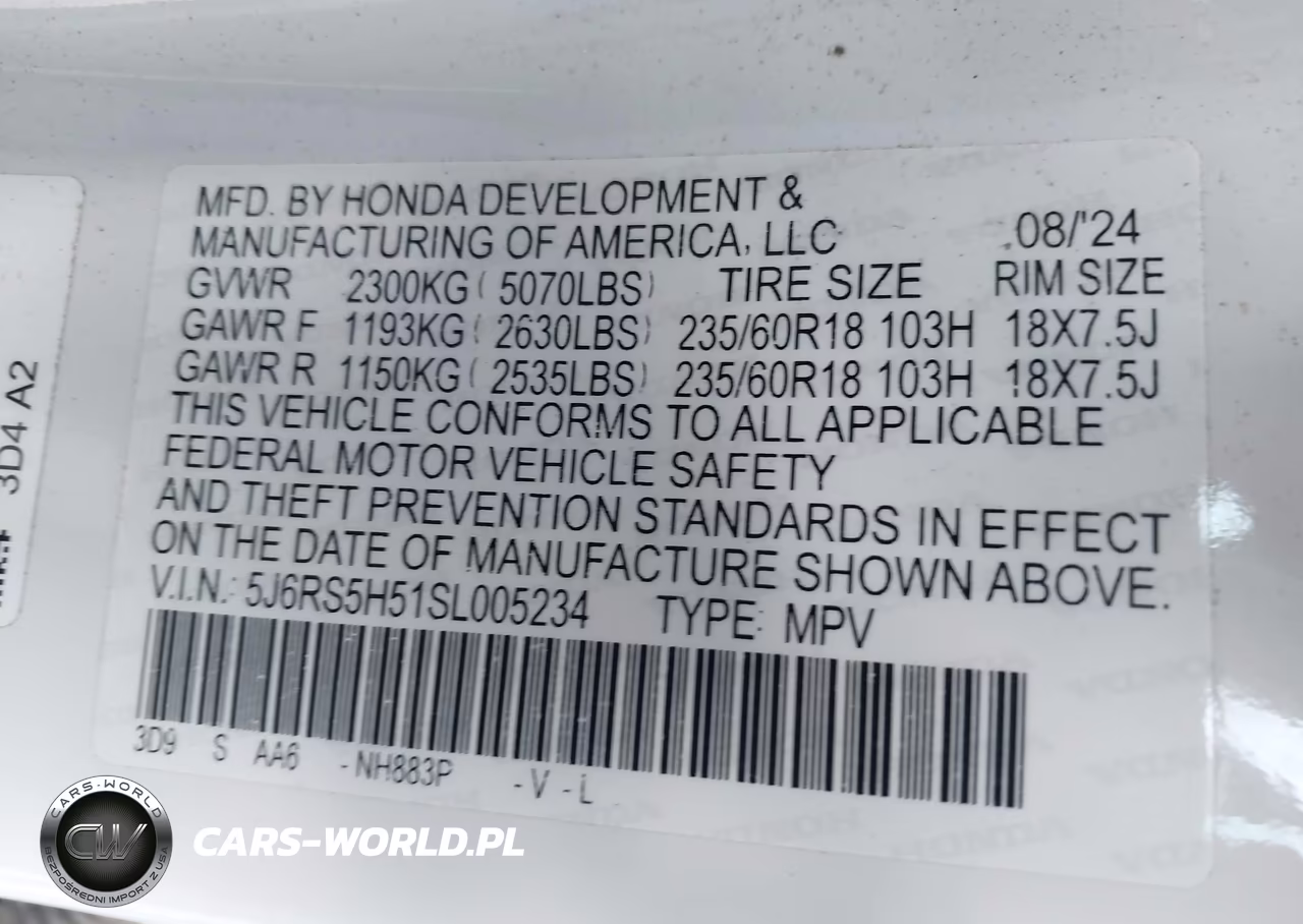 2025 Honda Cr-V Hybrid Sport VIN:5J6RS5H51SL005234 - 9
