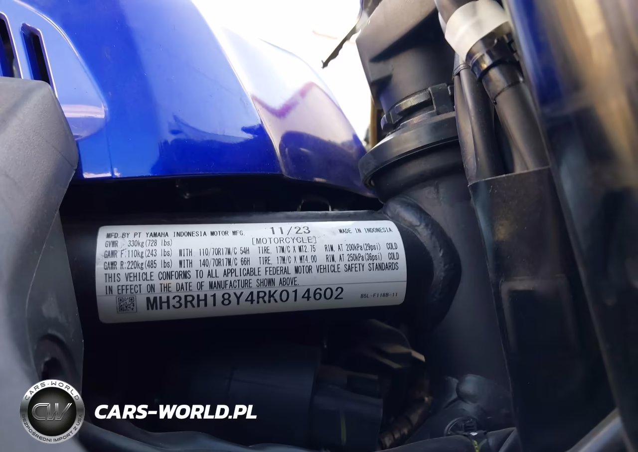 2024 Yamaha Yzfr3 A VIN:MH3RH18Y4RK014602 - 10