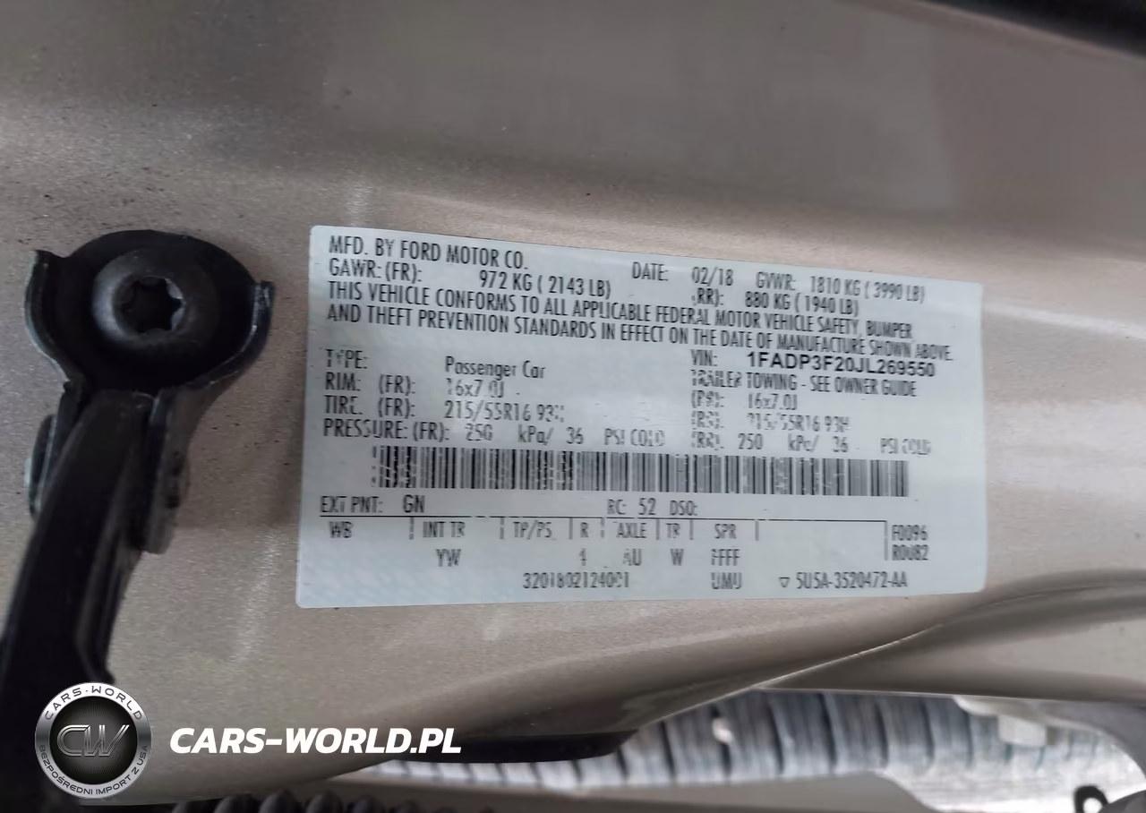2018 Ford Focus Se VIN:1FADP3F20JL269550 - 9