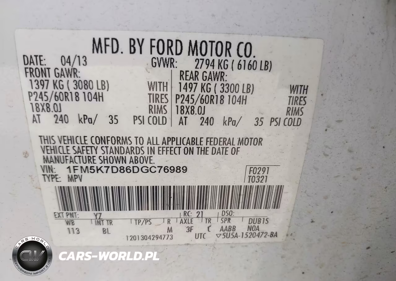 2013 Ford Explorer Xlt VIN:1FM5K7D86DGC76989 - 9