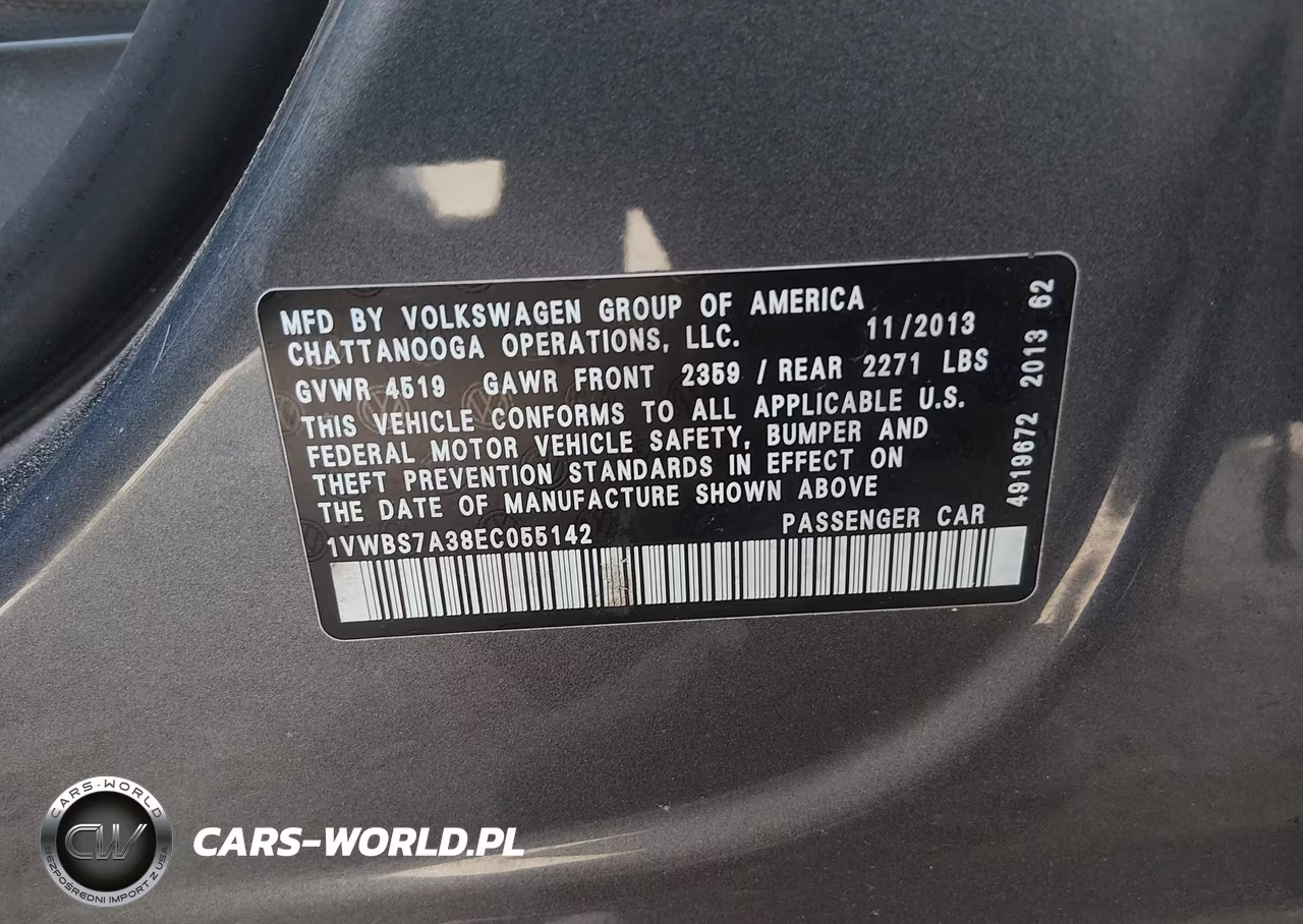 2014 Volkswagen Passat 1.8T Se VIN:1VWBS7A38EC055142 - 9