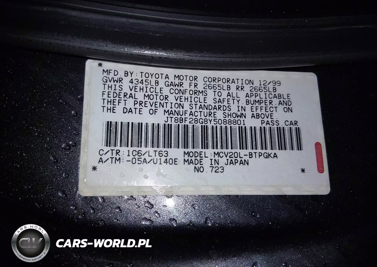 2000 Lexus Es 300 VIN:JT8BF28G8Y5088801 - 9