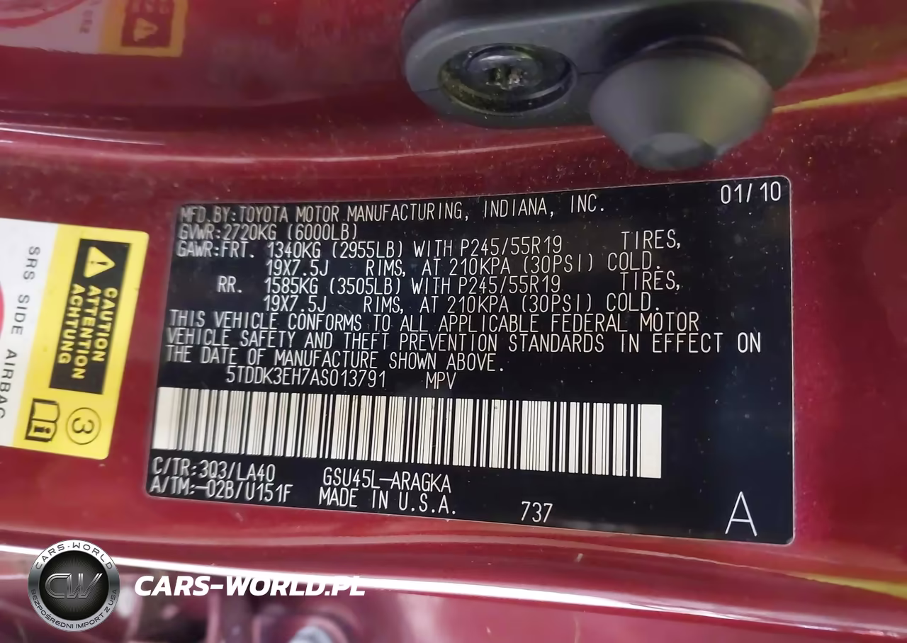 2010 Toyota Highlander Limited V6 VIN:5TDDK3EH7AS013791 - 9