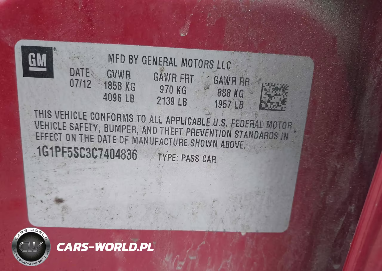 2012 Chevrolet Cruze 1Lt VIN:1G1PF5SC3C7404836 - 9