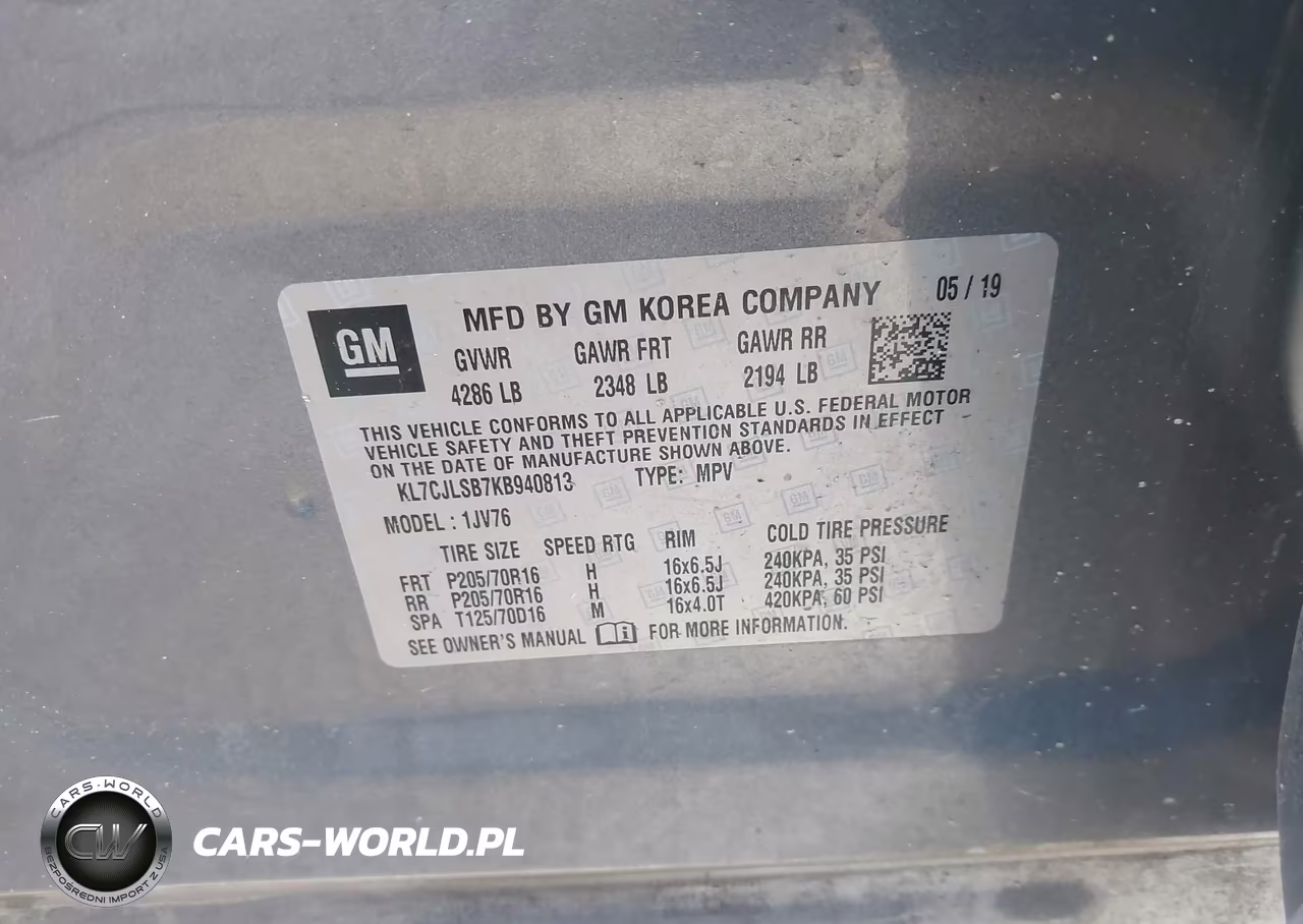 2019 Chevrolet Trax Lt VIN:KL7CJLSB7KB940813 - 9