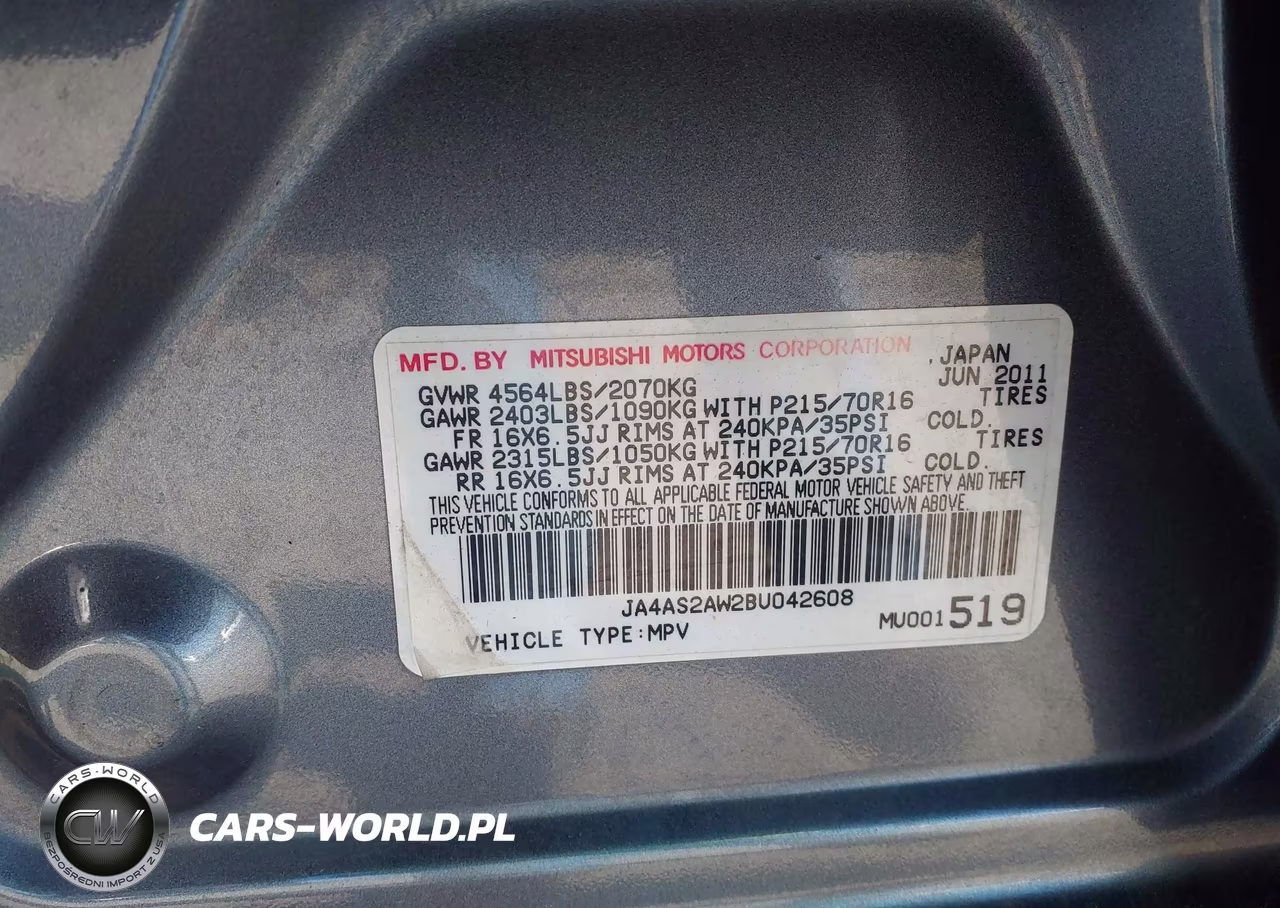 2011 Mitsubishi Outlander Es VIN:JA4AS2AW2BU042608 - 9