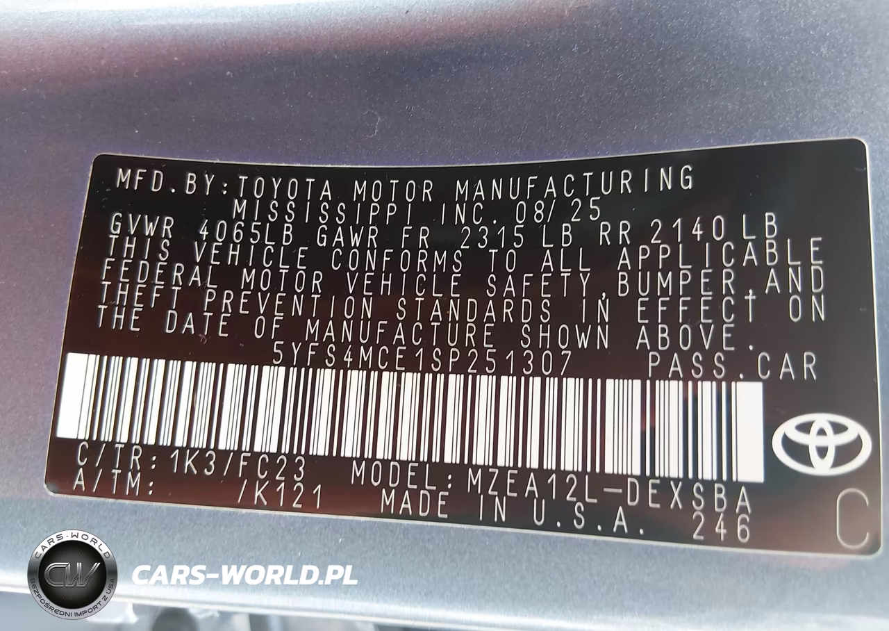 2025 Toyota Corolla Se VIN:5YFS4MCE1SP251307 - 9
