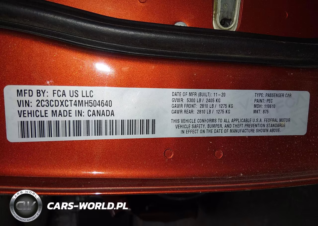 2021 Dodge Charger R-T Rwd VIN:2C3CDXCT4MH504640 - 9