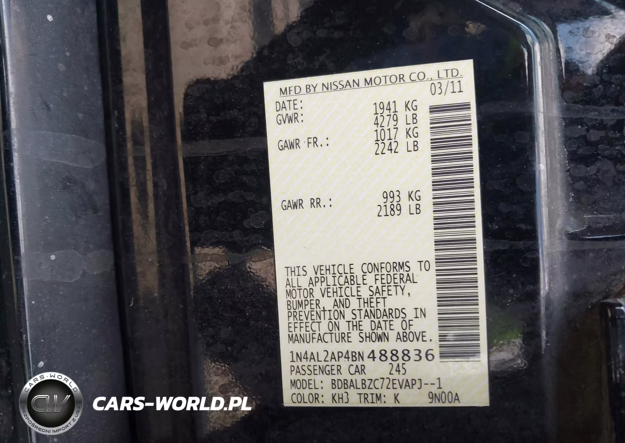 2011 Nissan Altima 2.5 S VIN:1N4AL2AP4BN488836 - 9