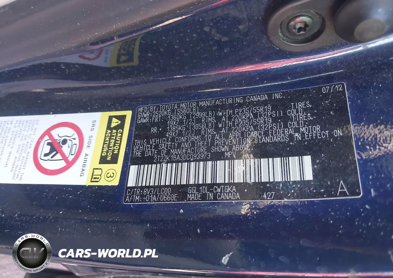 2013 Lexus Rx 350 VIN:2T2ZK1BA3DC093973 - 9