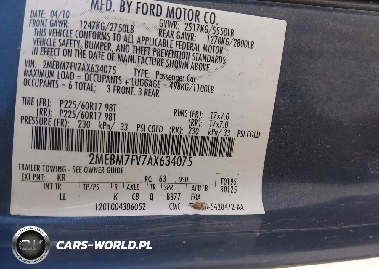 2010 Mercury Grand Marquis Ls (Fleet Only) VIN:2MEBM7FV7AX634075 - 9