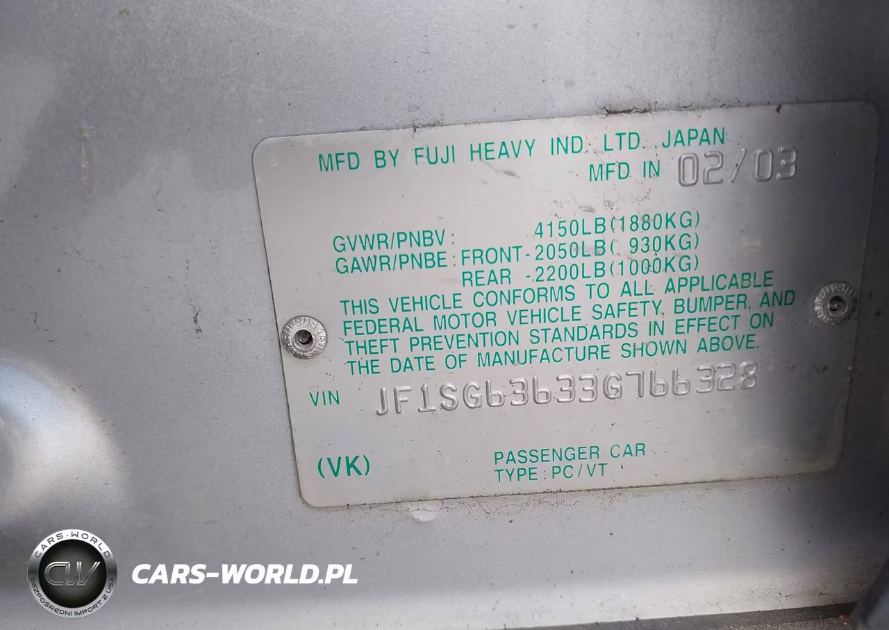 2003 Subaru Forester X VIN:JF1SG63633G766328 - 9