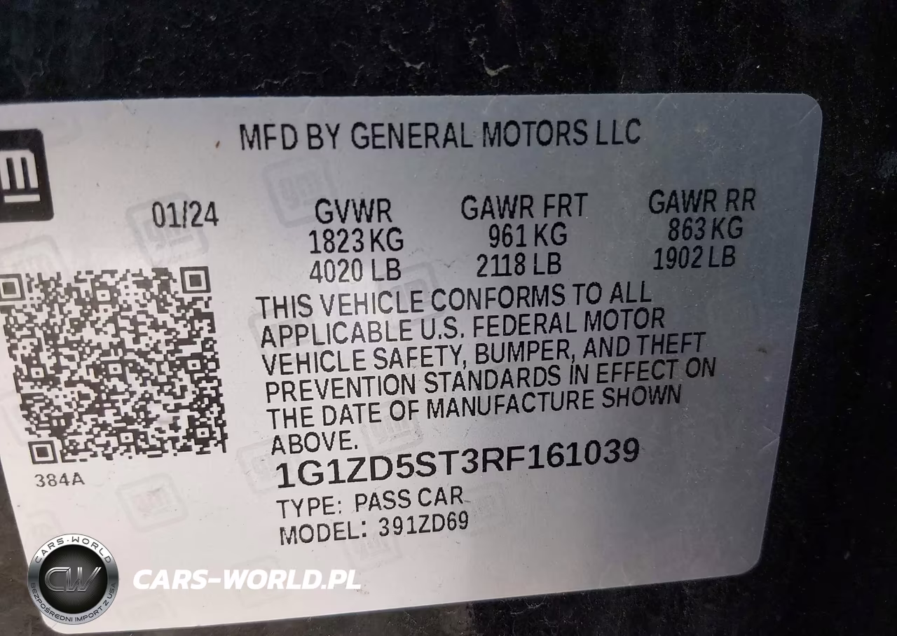 2024 Chevrolet Malibu Fwd 1Lt VIN:1G1ZD5ST3RF161039 - 9