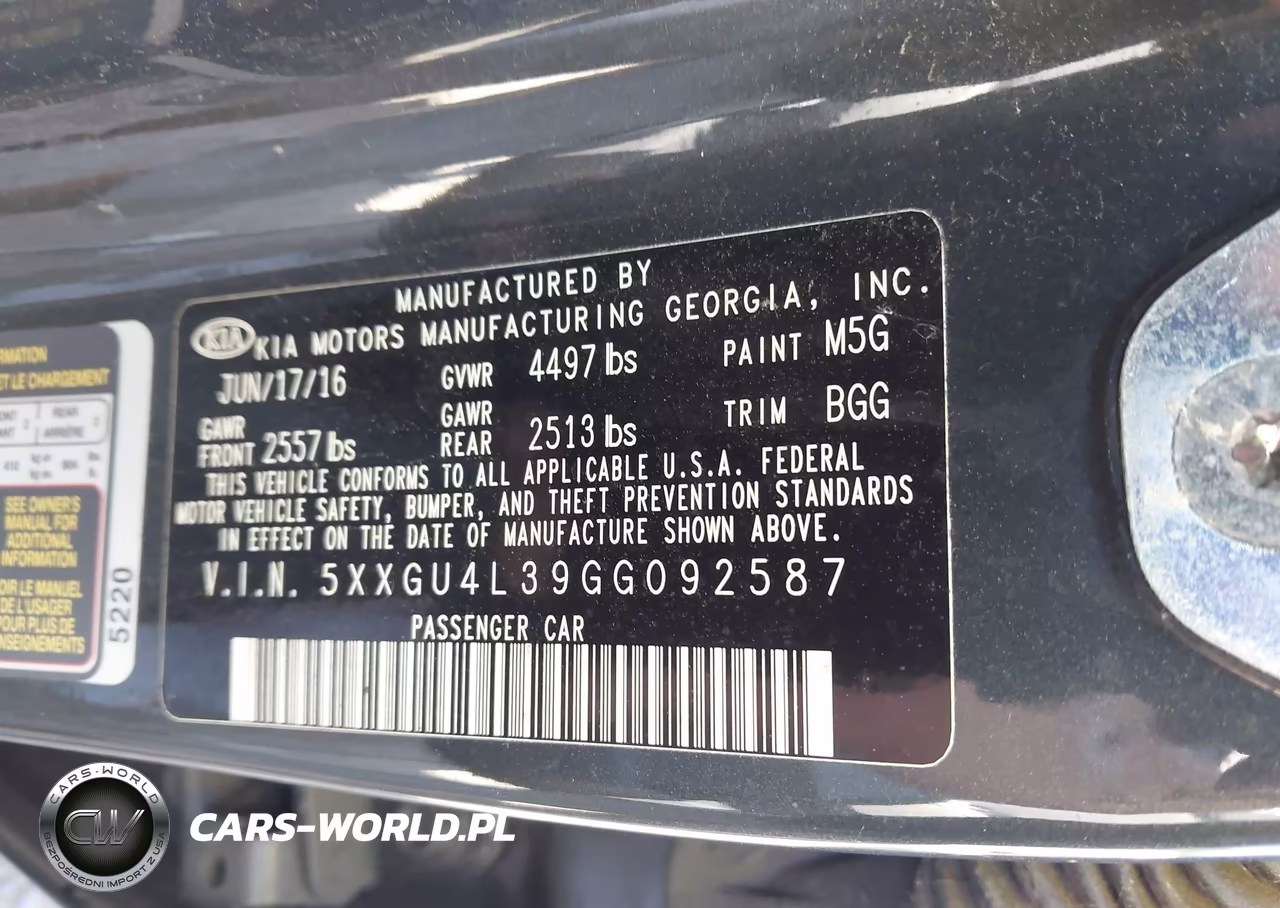 2016 Kia Optima Ex VIN:5XXGU4L39GG092587 - 9