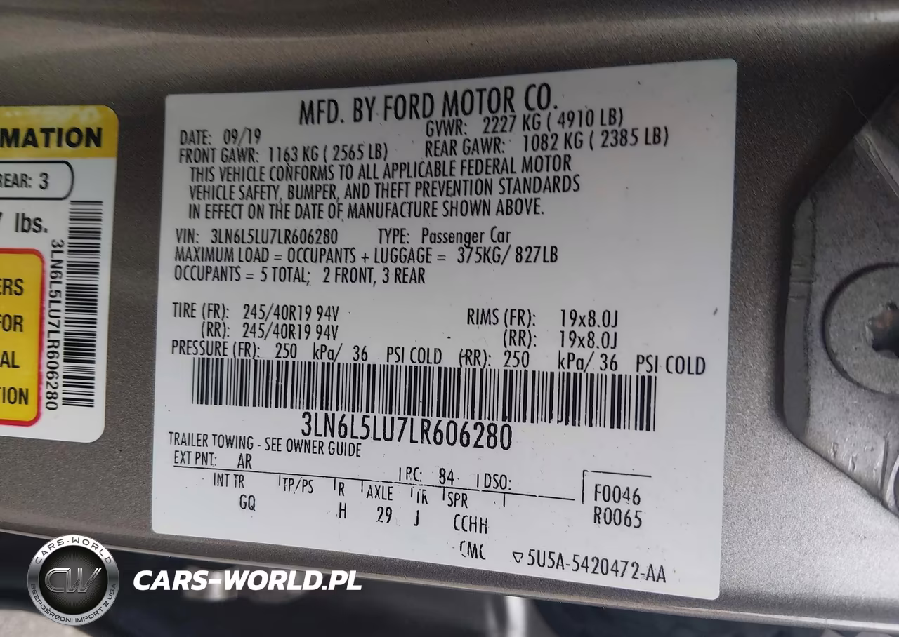 2020 Lincoln Mkz Hybrid Reserve VIN:3LN6L5LU7LR606280 - 9