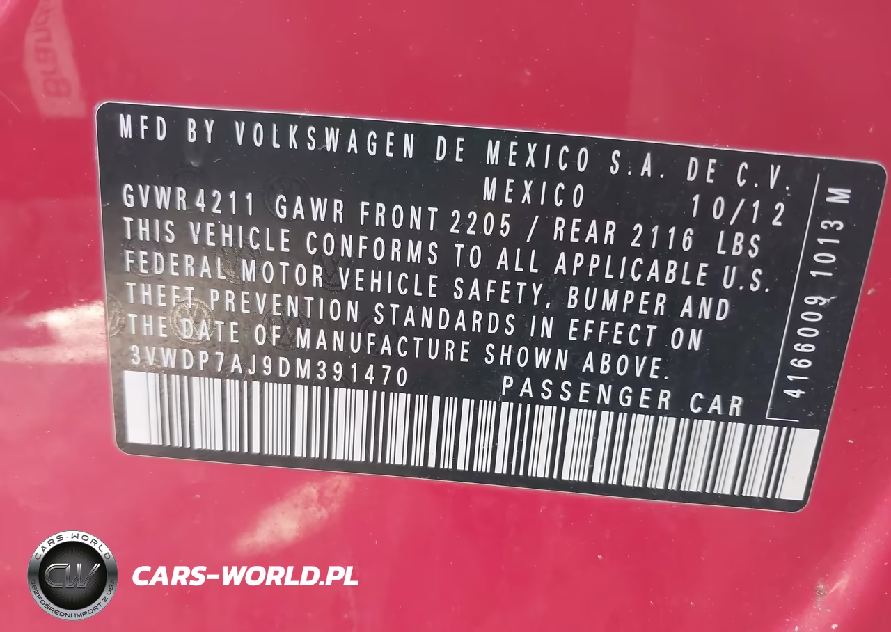 2013 Volkswagen Jetta 2.5L Se VIN:3VWDP7AJ9DM391470 - 9