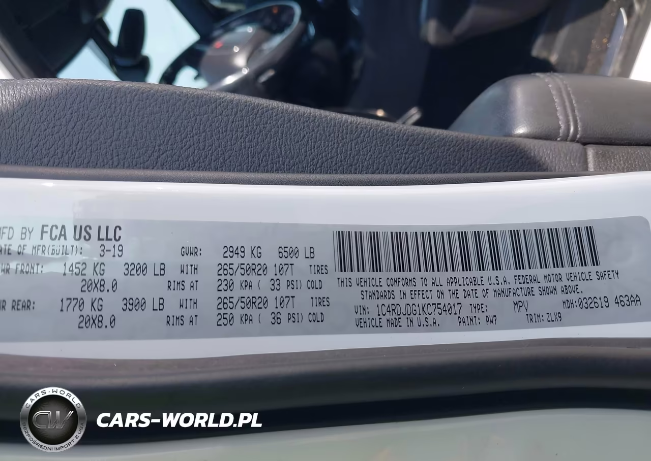 2019 Dodge Durango Gt Plus Awd VIN:1C4RDJDG1KC754017 - 9