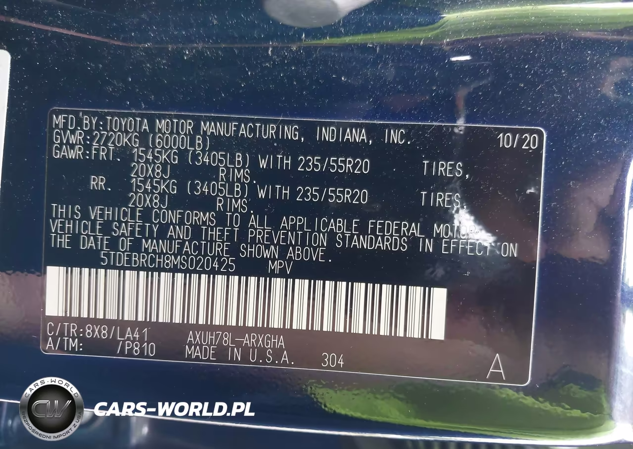 2021 Toyota Highlander Hybrid Platinum VIN:5TDEBRCH8MS020425 - 9