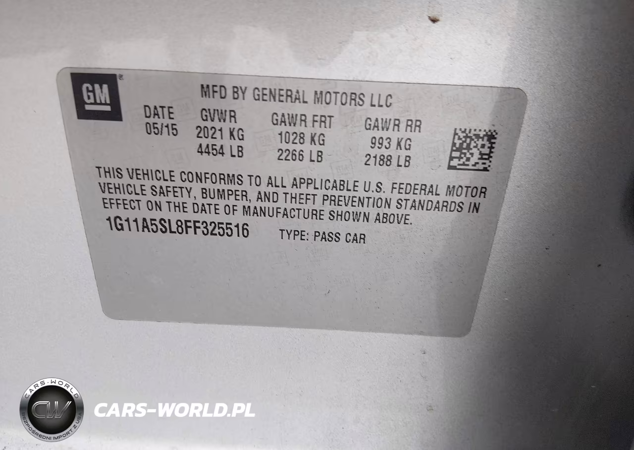 2015 Chevrolet Malibu 1Fl VIN:1G11A5SL8FF325516 - 9